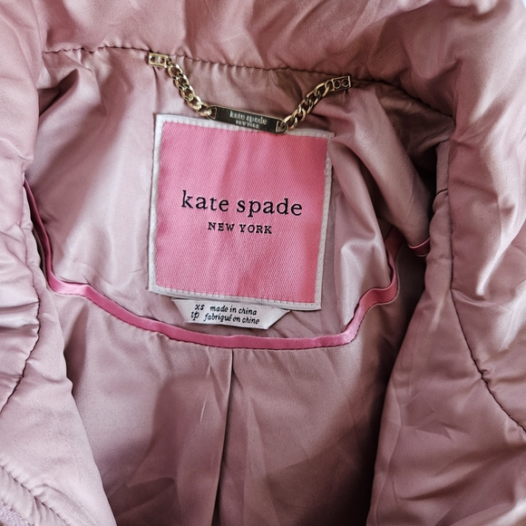 Kate Spade Blush Quilted Puffer Coat - Bow Back - Picture 3 of 10